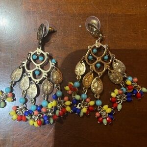 Colorful Beaded Chandelier Earrings